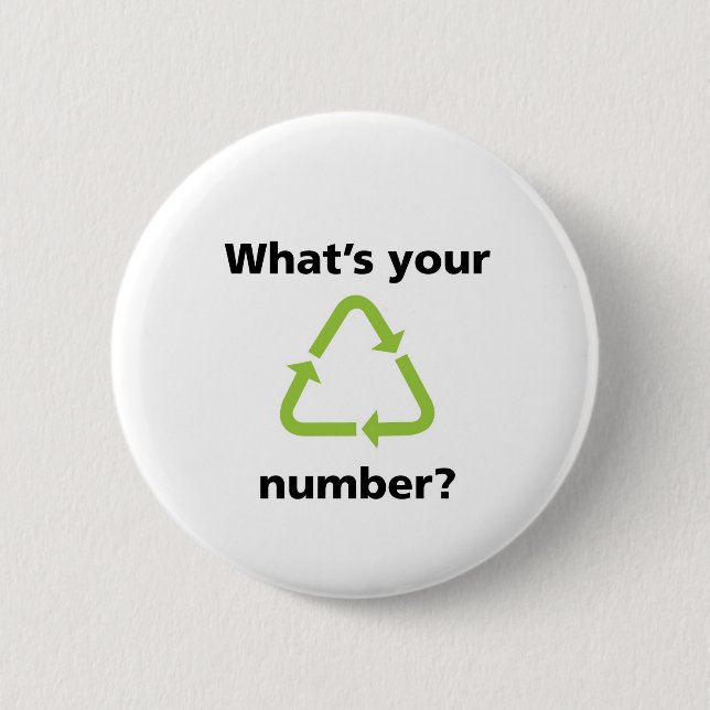 What's Your Number? 6 Cm Round Badge (Front)