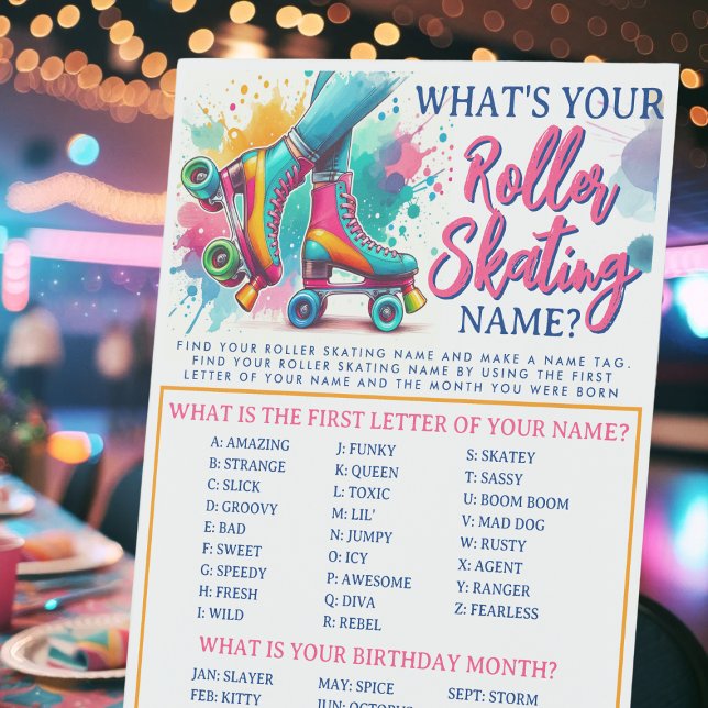 What's Your Roller Skating Name Game Pedestal Sign (What's Your Roller Skating Name Game Pedestal Sign)