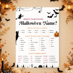 What's Your Spooky Halloween Name? HalloweenGame Invitation