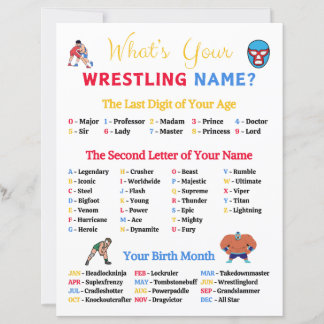 What's Your Wrestling Name Game