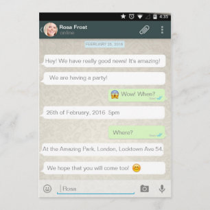 Whatsapp Android iPhone Chat Party Invitation