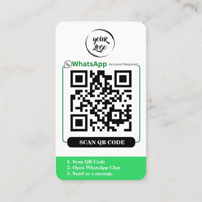 WhatsApp QR Code Business Card (Back)