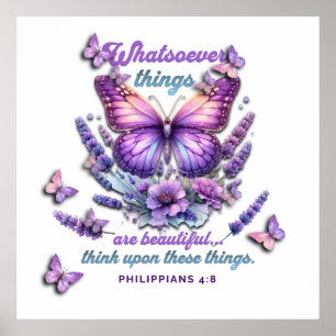Whatsoever Things Bible Scripture Poster