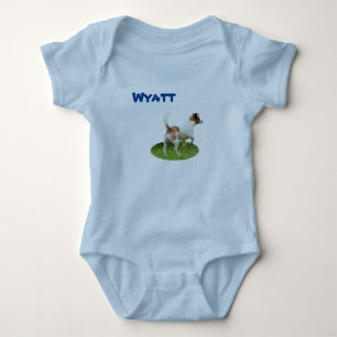 Whatt Name With Fox Terrier, Baby Bodysuit