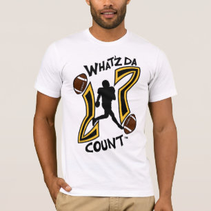 WHAT'Z DA COUNT BLACK AND YELLOW FOOTBALL LOGO T-Shirt