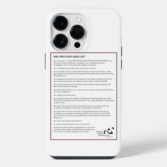 WHC Per-Flight Checklist Phone Case (Back)