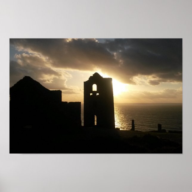 Wheal Coates Mine Cornwall England Sunset Poster (Front)