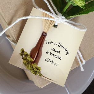 Wheat and Hops Brewery Love is Brewing Wedding Favour Tags