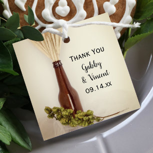 Wheat and Hops Brewery Wedding Favour Tags