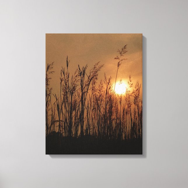 Wheat at Sunset - Vertical Canvas Print (Front)