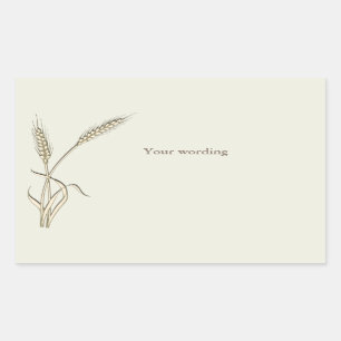 Wheat country wedding single grass rectangular sticker