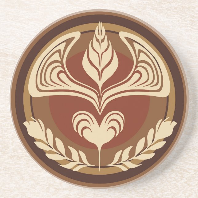 Wheat Design in Latte Coaster (Front)