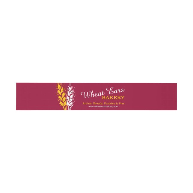 Wheat ears graphic bakery baked goods belly band invitation belly band (Flat)