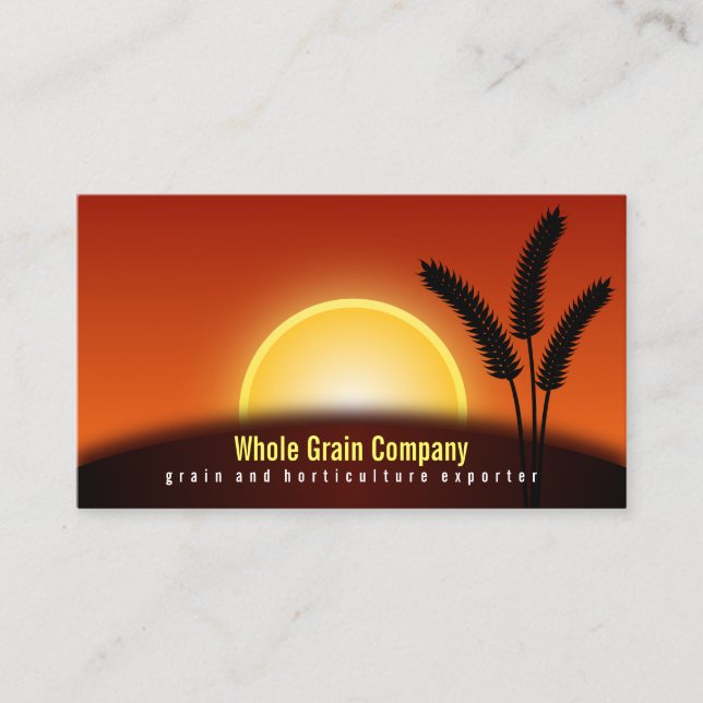 Wheat Ears Sunset Horticulture Business Cards (Front)