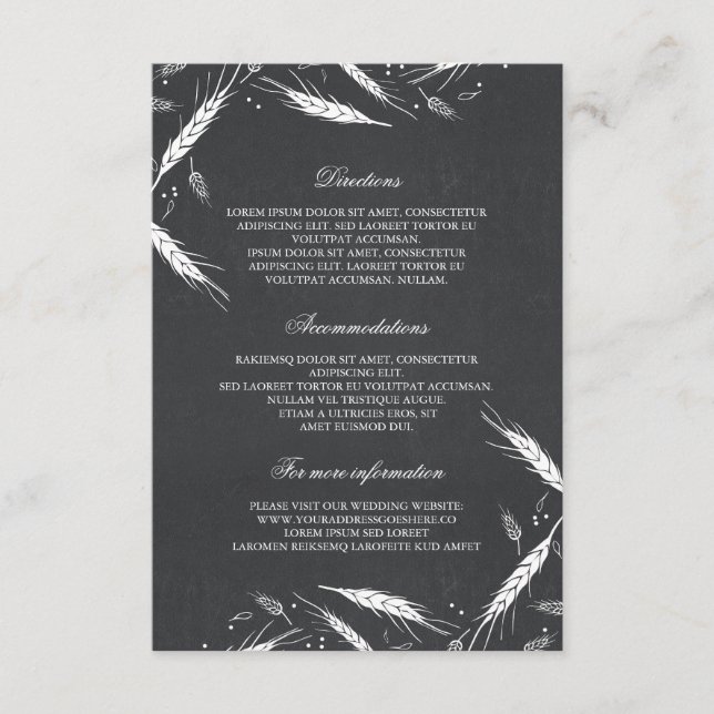 Wheat Fall Wedding Details- Information Enclosure Card (Front)