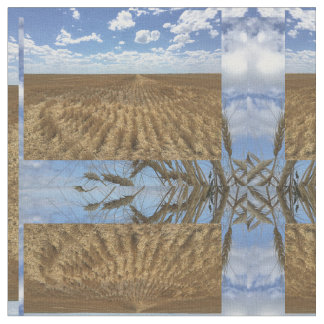 Wheat field and stock block pattern fabric