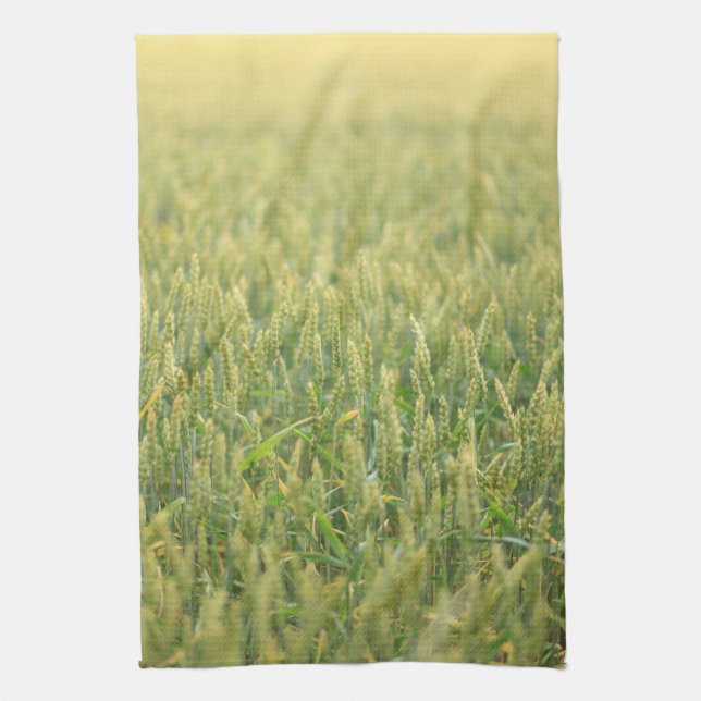 Wheat Field Grass Meadow Tea Towel (Vertical)