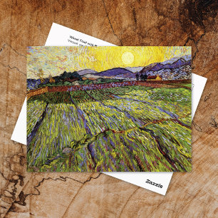 Wheat Field Rising Sun Vincent van Gogh Postcard