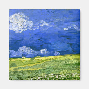 Wheat Field Under Clouded Sky Van Gogh Fine Art Magnet