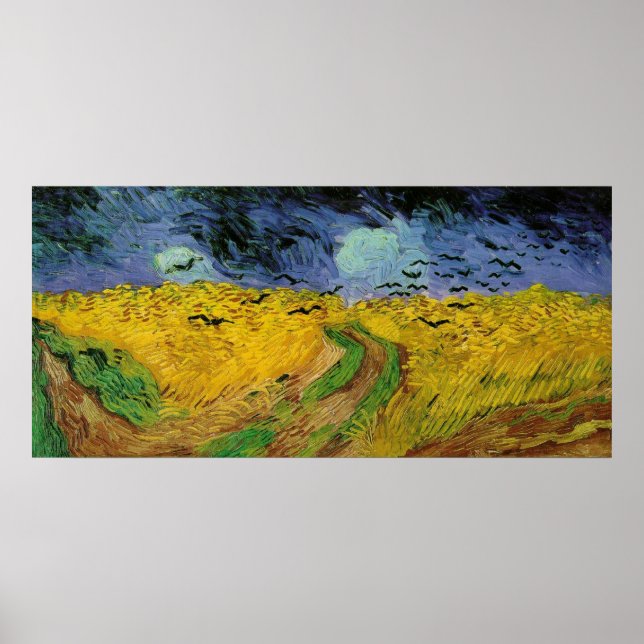 Wheat Field Under Threatening Skies Poster (Front)