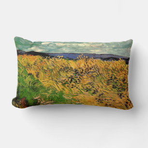 Wheat Field with Cornflowers by Van Gogh. Lumbar Cushion