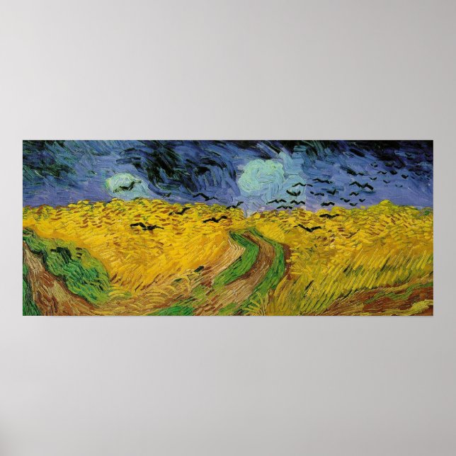 Wheat Field with Crows Post-Impressionist Poster (Front)