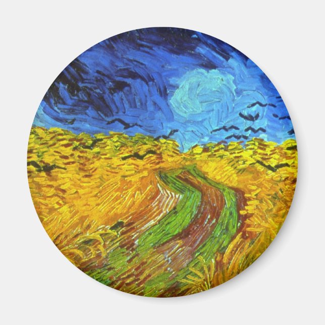 Wheat Field with Crows Van Gogh Fine Art Magnet (Front)