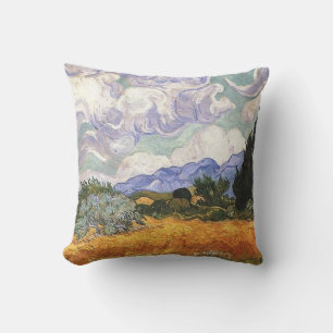Wheat Field with Cypress by Van Gogh. Cushion