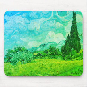  Wheat Field with Cypresses Blue-green:   Mouse Pad