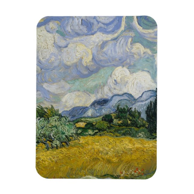 Wheat Field with Cypresses by Vincent van Gogh Magnet (Vertical)