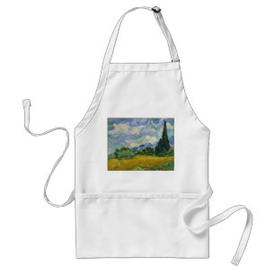 Wheat Field with Cypresses by Vincent van Gogh Standard Apron