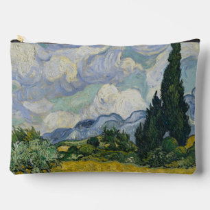 Wheat Field with Cypresses, Oil Painting, Van Gogh Accessory Pouch