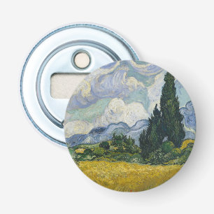 Wheat Field with Cypresses, Oil Painting, Van Gogh Bottle Opener