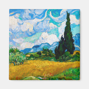 Wheat Field with Cypresses, Van Gogh Magnet
