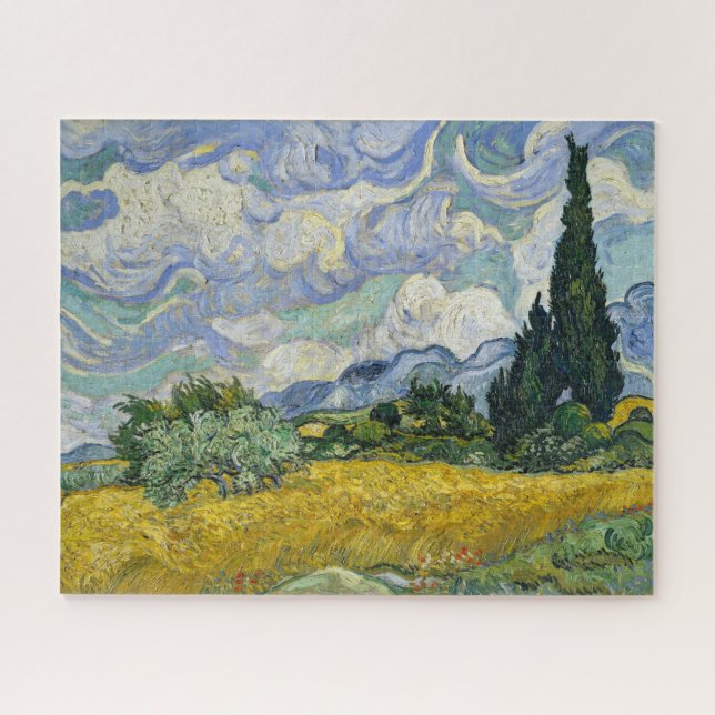 Wheat field with Cypresses Vincent Van Gogh 1889 Jigsaw Puzzle (Horizontal)