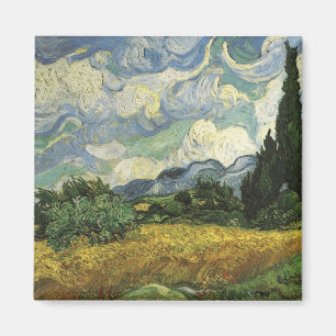 Wheat Field with Cypresses,Vincent Van Gogh Magnet