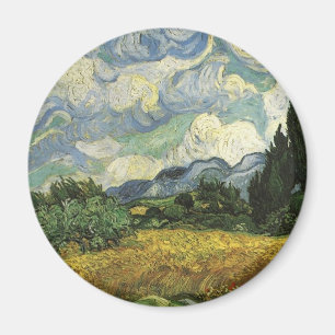 Wheat Field with Cypresses,Vincent Van Gogh Magnet