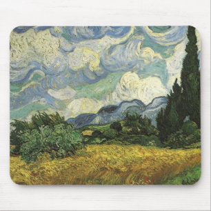 Wheat Field with Cypresses,Vincent Van Gogh Mouse Pad