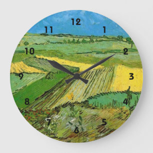 Wheat Fields at Auvers Under Clouded Sky Large Clock