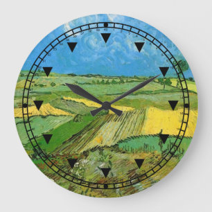 Wheat Fields at Auvers Under Clouded Sky Large Clock