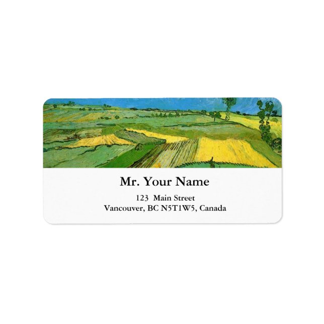 Wheat Fields at Auvers Under Clouded Sky, Vincent Label (Front)