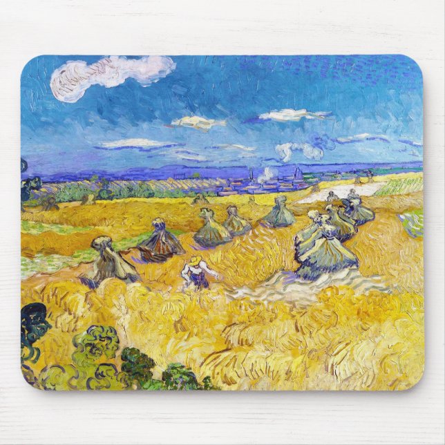 Wheat Fields with Reaper  Van Gogh Vincent Mouse Pad (Front)