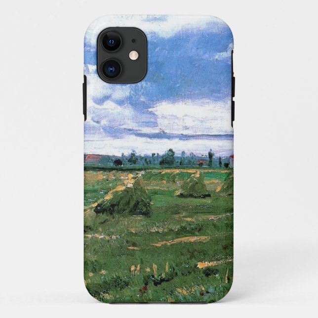 Wheat Fields with Stacks, Vincent van Gogh Case-Mate iPhone Case (Back)