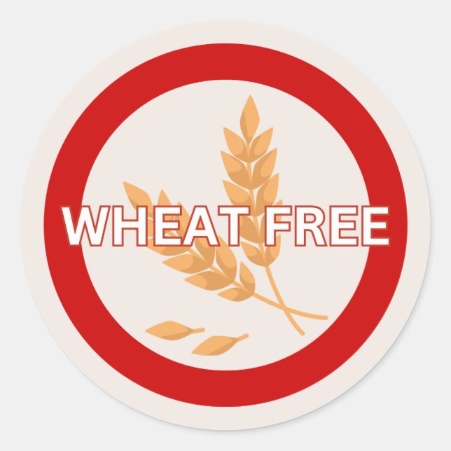 Wheat Free Food Allergy Alert Classic Sticker (Front)
