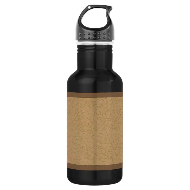 Wheat Gold Embossed Leaf Vines 532 Ml Water Bottle (Front)