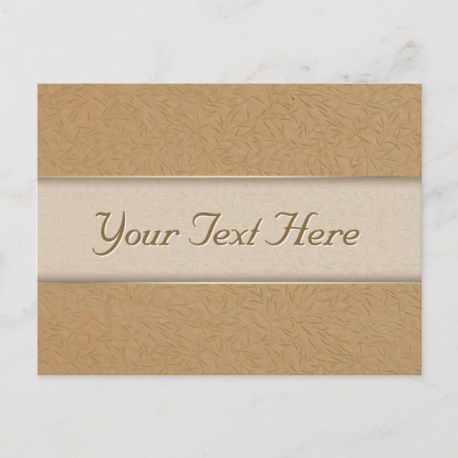 Wheat Gold Embossed Leaf Vines Postcard (Front)