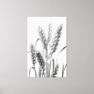 Wheat Harvest: B&W Rustic Portrait Canvas Print