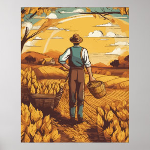 wheat harvested season poster