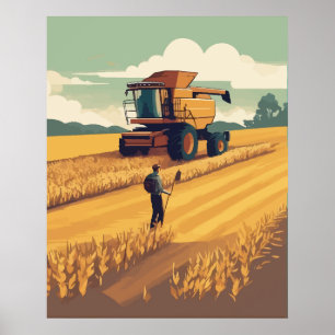 wheat harvested season poster