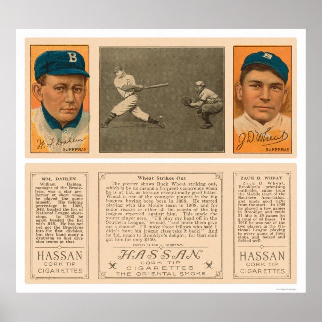 Wheat Strikes Out Dodgers Baseball 1912 Poster (Front)